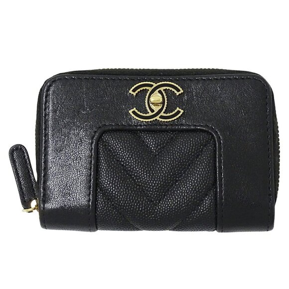 CHANEL Black Lambskin Leather Wallet - Picture 1 of 15